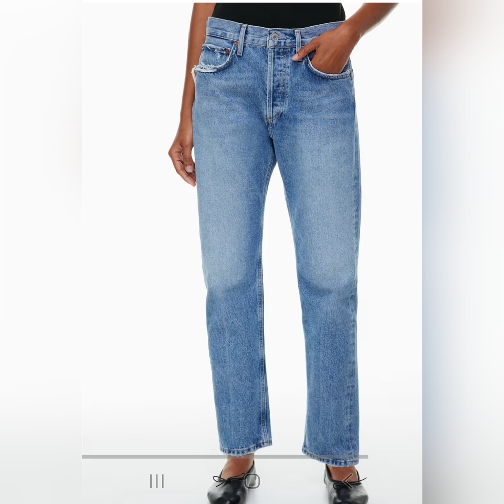 Agolde Classic Blue Denim Jeans - Picture 9 of 12